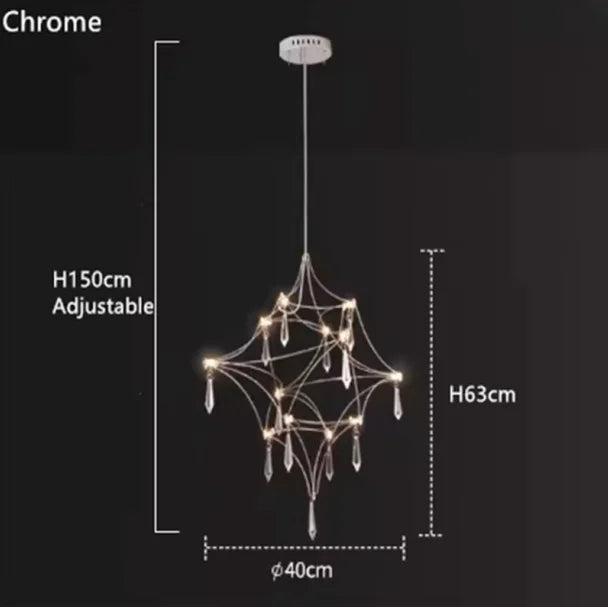 Starry Sky Pendant Light – Gold/Chrome, 40–120cm, Dimmable