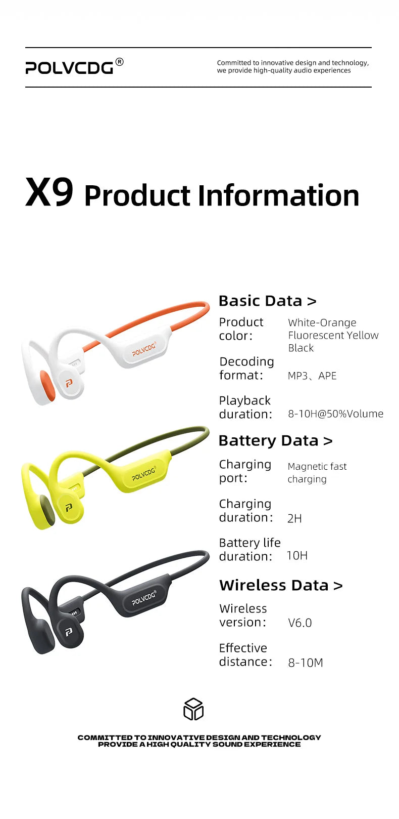 Bone Conduction Earphones X9 – 32G IPX8 Waterproof Swimming Running Cycling