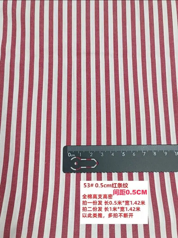 Striped Cotton Poplin Fabric – 145cm Wide, By the Meter