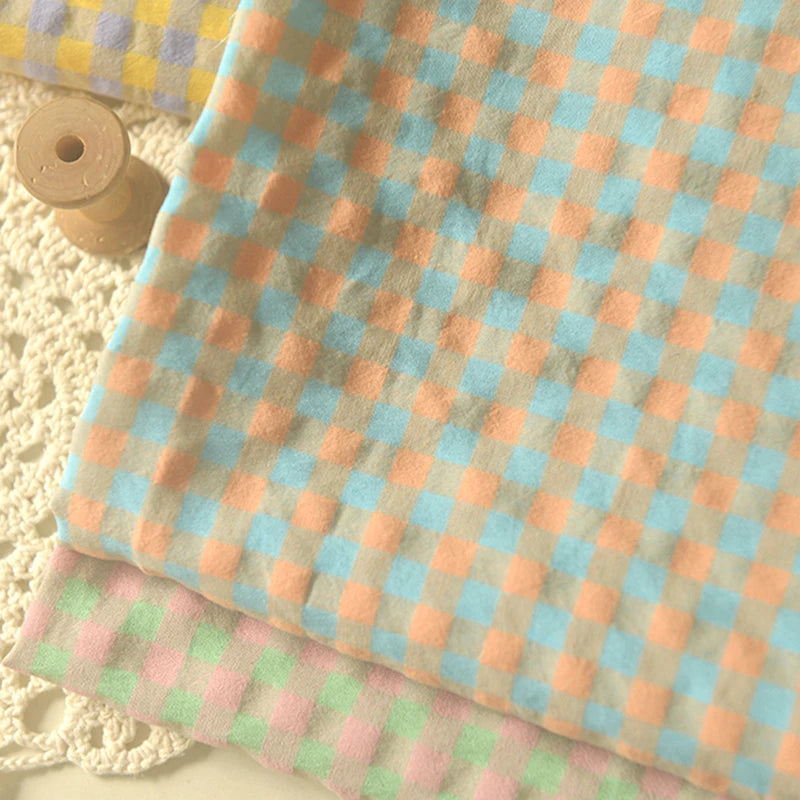 Bubble Plaid Fabric By The Meter for Dress Shirt Children's Clothes Bedding Diy Sewing Cloth Breathable Soft Comfortable Textile