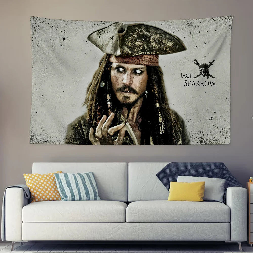 JACK SPARROW TAPESTRY - Polyester - Pirate Wall Decor