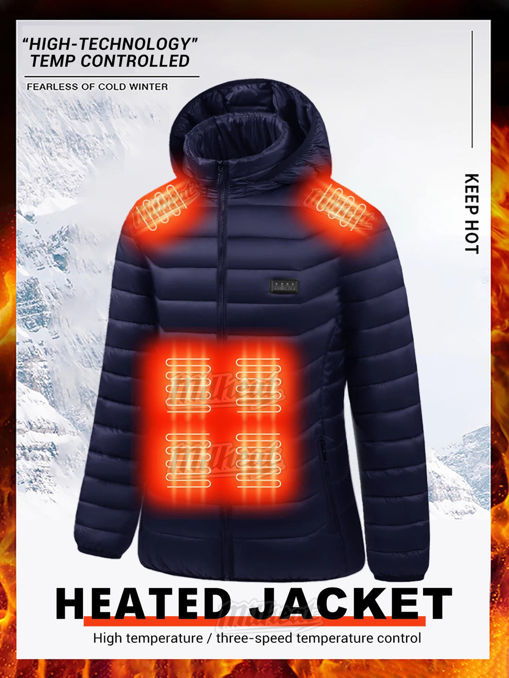 Women Smart Heating Jacket - Up to 21 Zones