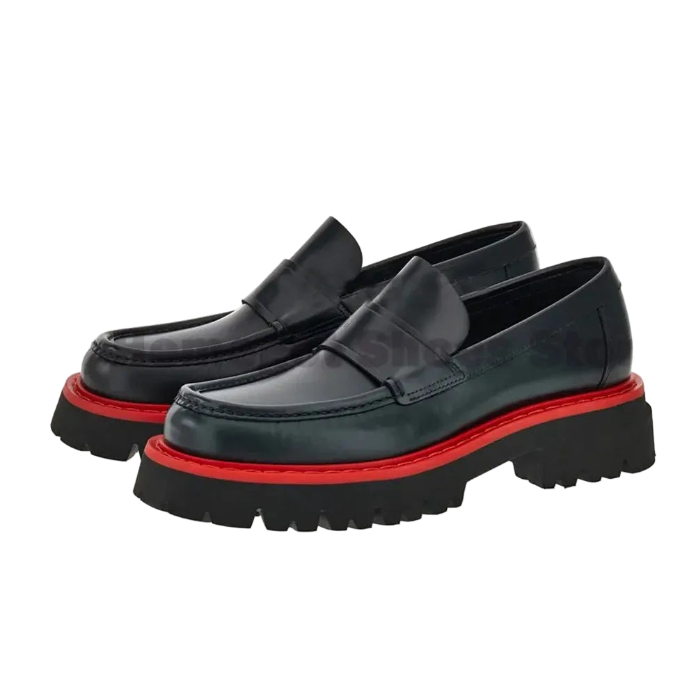 THICK LUX - Men's Luxury Thick-Sole Slip-On Loafers - Breathable Handmade Black Casual Shoes