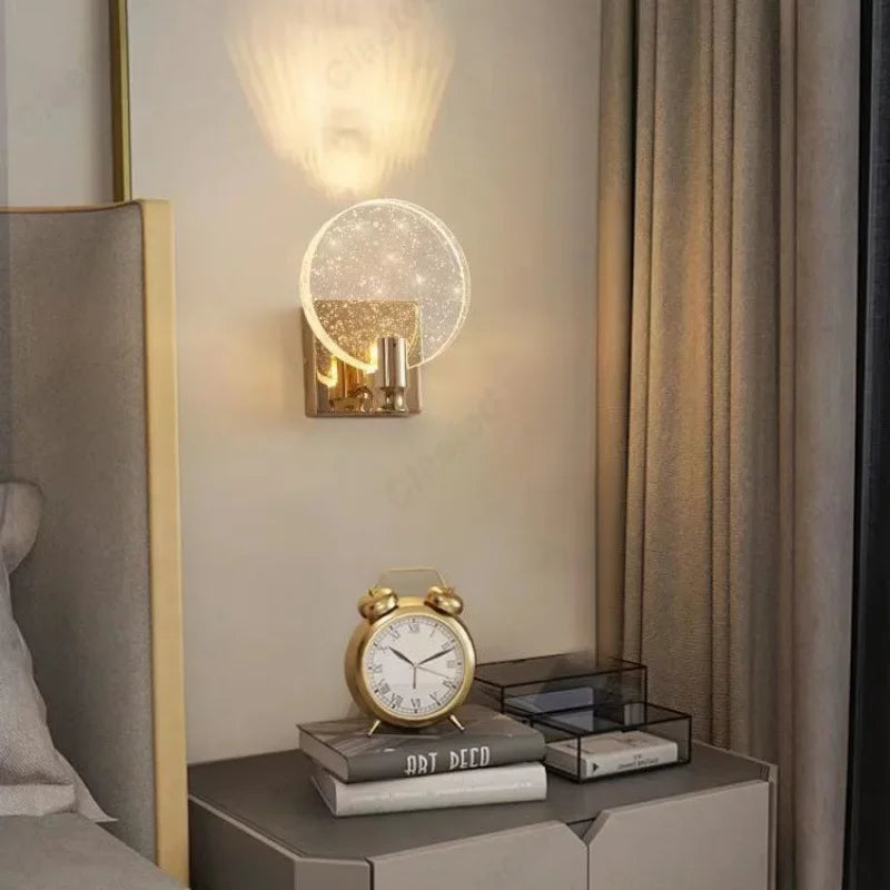 Crystal LED Wall Sconce – Gold/Silver, 2 Sizes, Touch Switch
