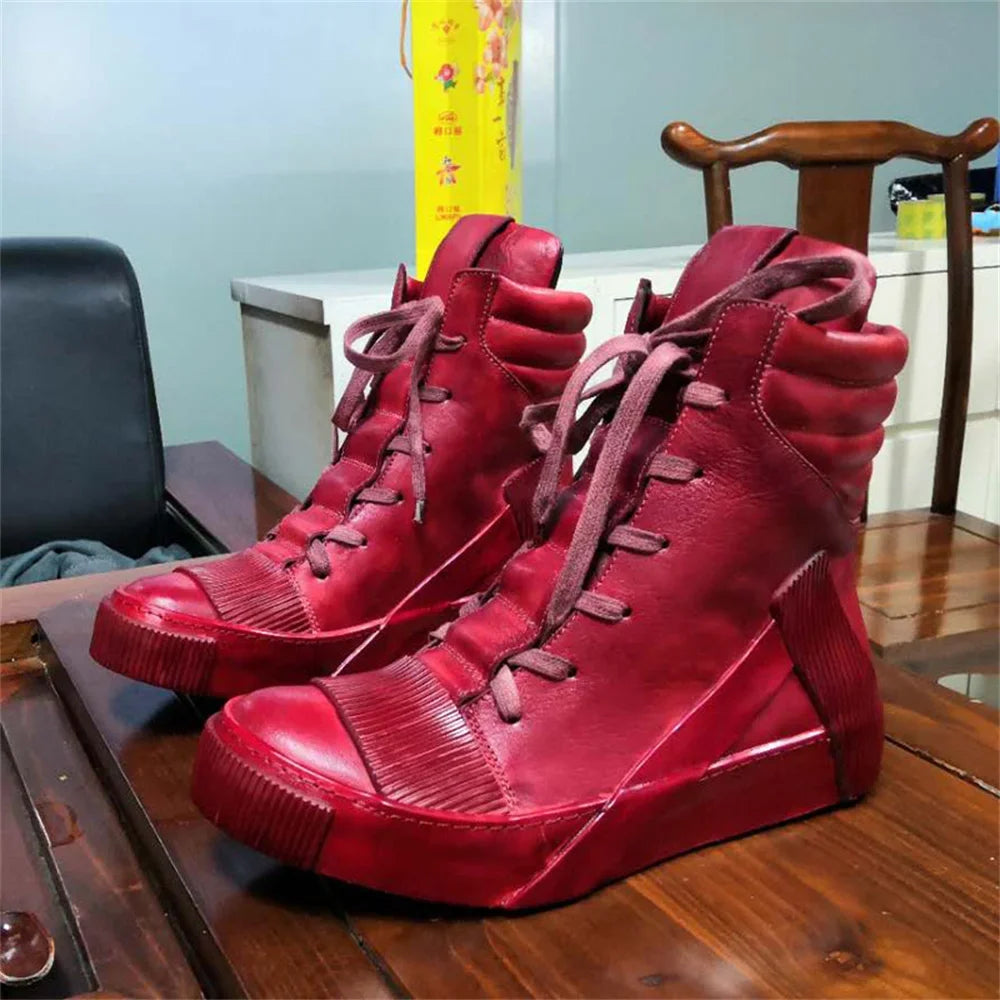 GRAFFITI ART BOOTS - Handmade Painted Nappa Leather High-Top - Wearable Art, Street Legend