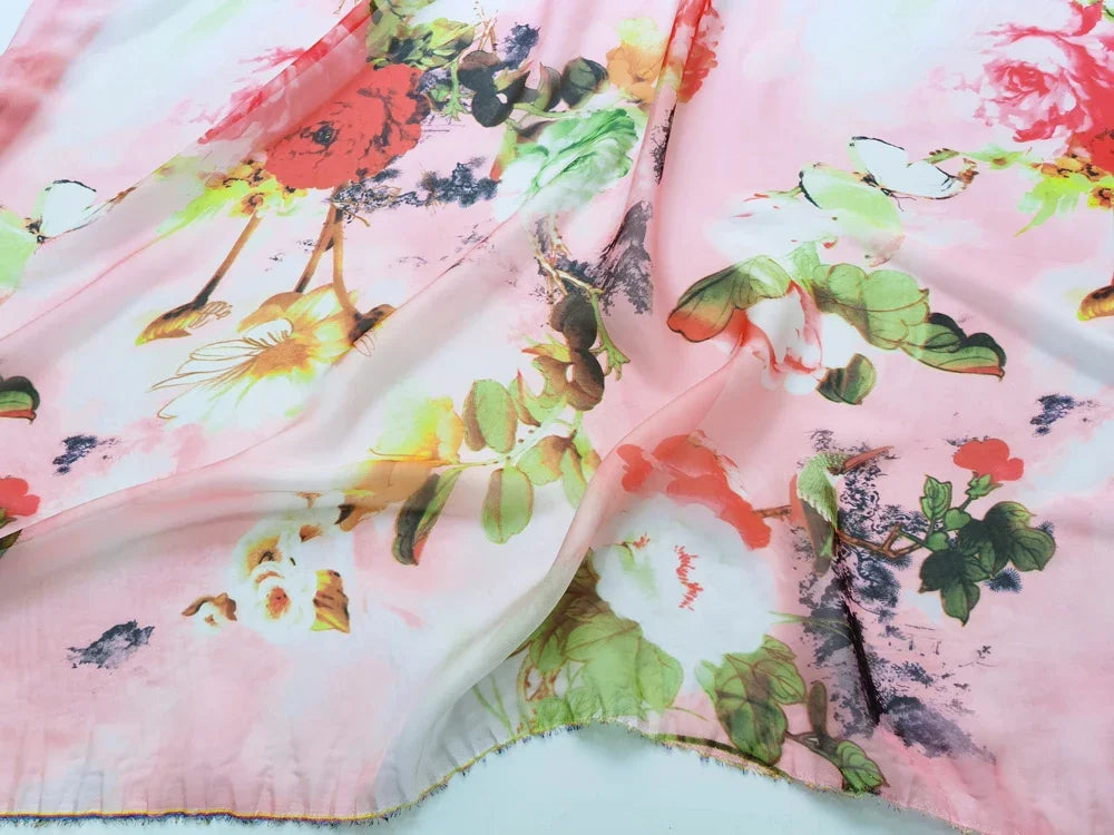 VINTAGE FLORAL CHIFFON - 148cm Wide - Soft Dress Fabric