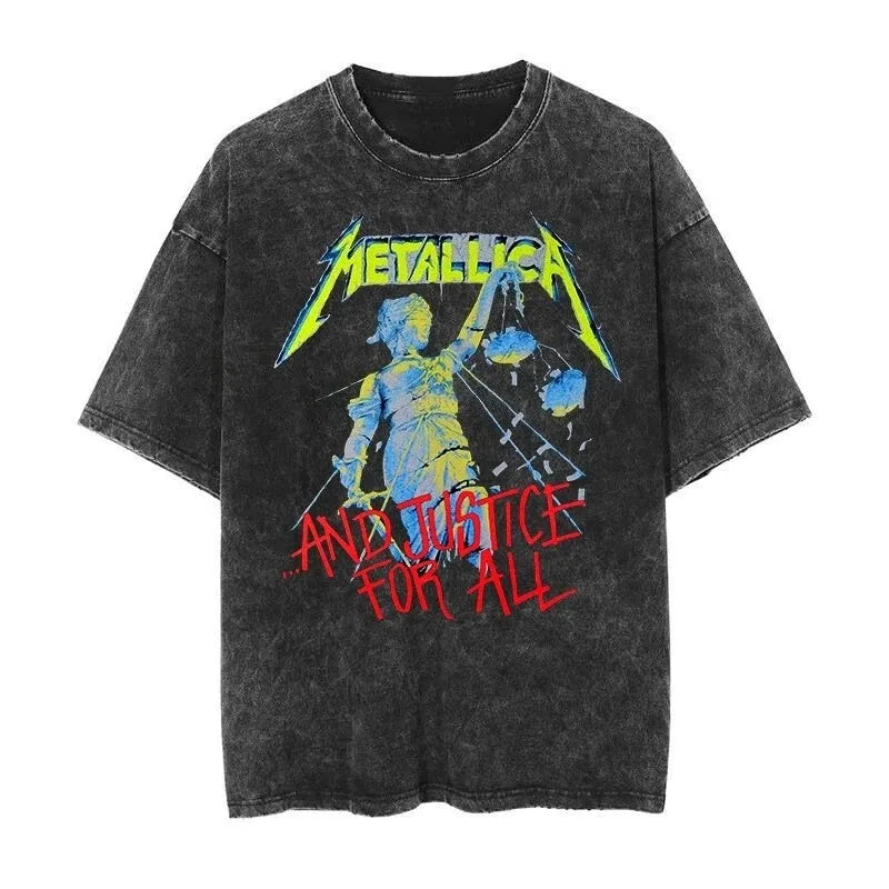 Metallica T-Shirt – Washed Vintage Rock Band Tee The Judas Kiss Unisex
