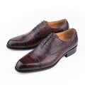 PRINT LUXE - Men's Genuine Leather Oxford Dress Shoes - Formal Evening Office