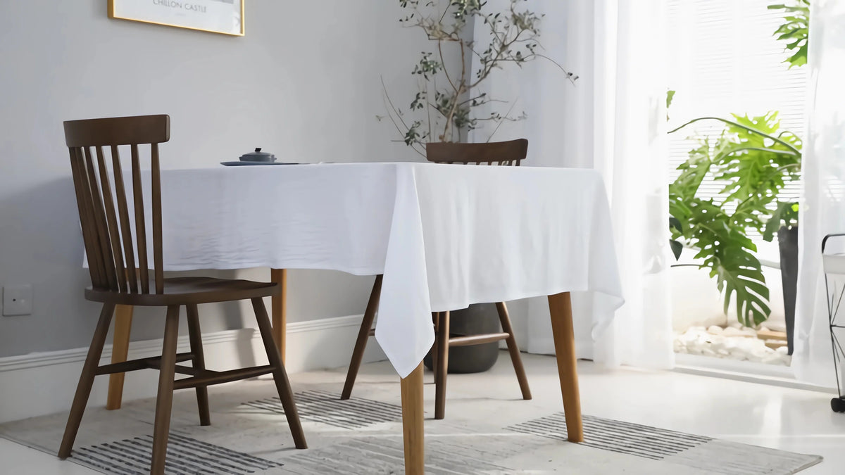 Rectangle Tablecloth 100% Cotton Antifouling Table Cloth Decorative Farmhouse Table Cover for Dining/ Party/ Buffet/ Wedding
