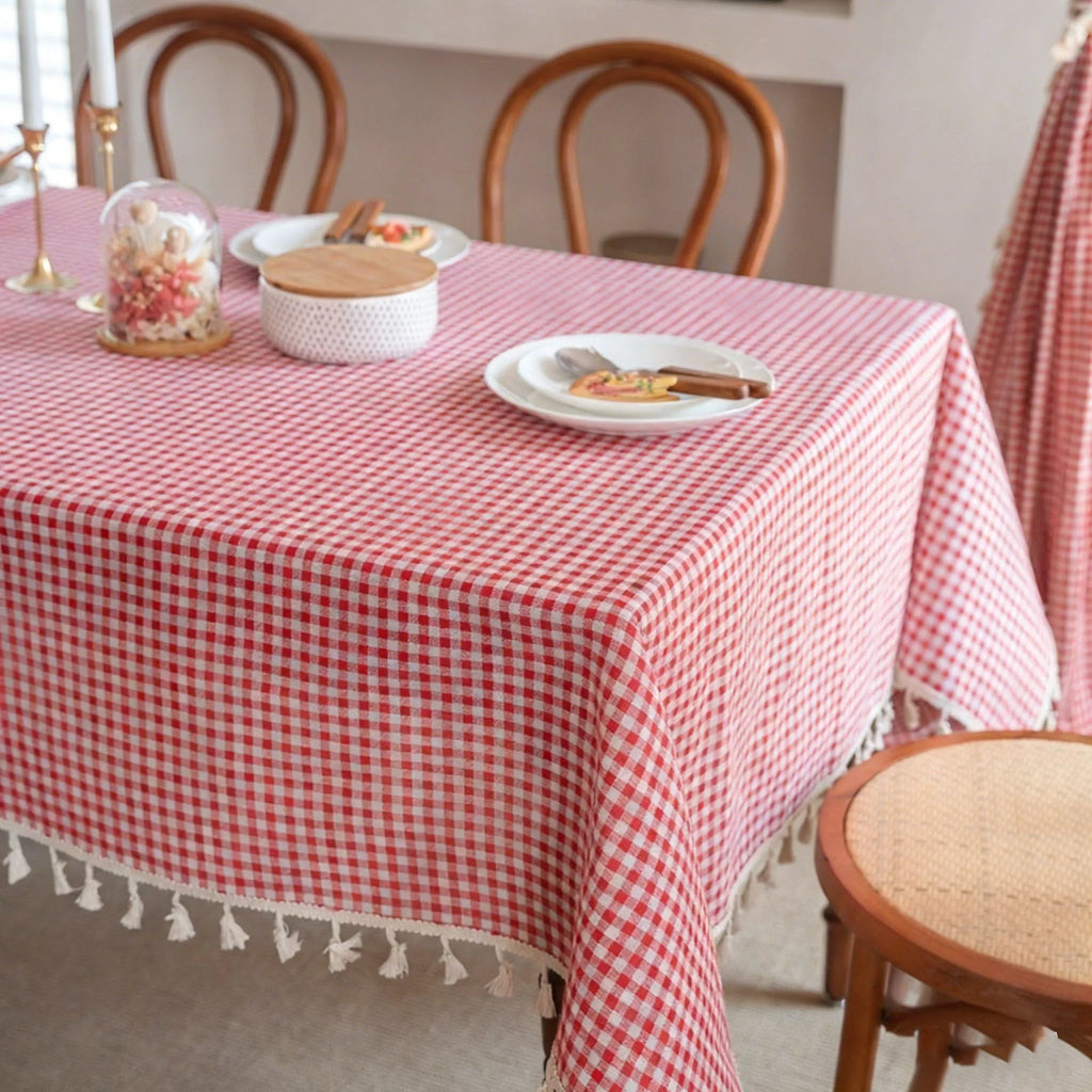 TASSEL TABLECLOTH - Washable Rectangle - Warm Gatherings
