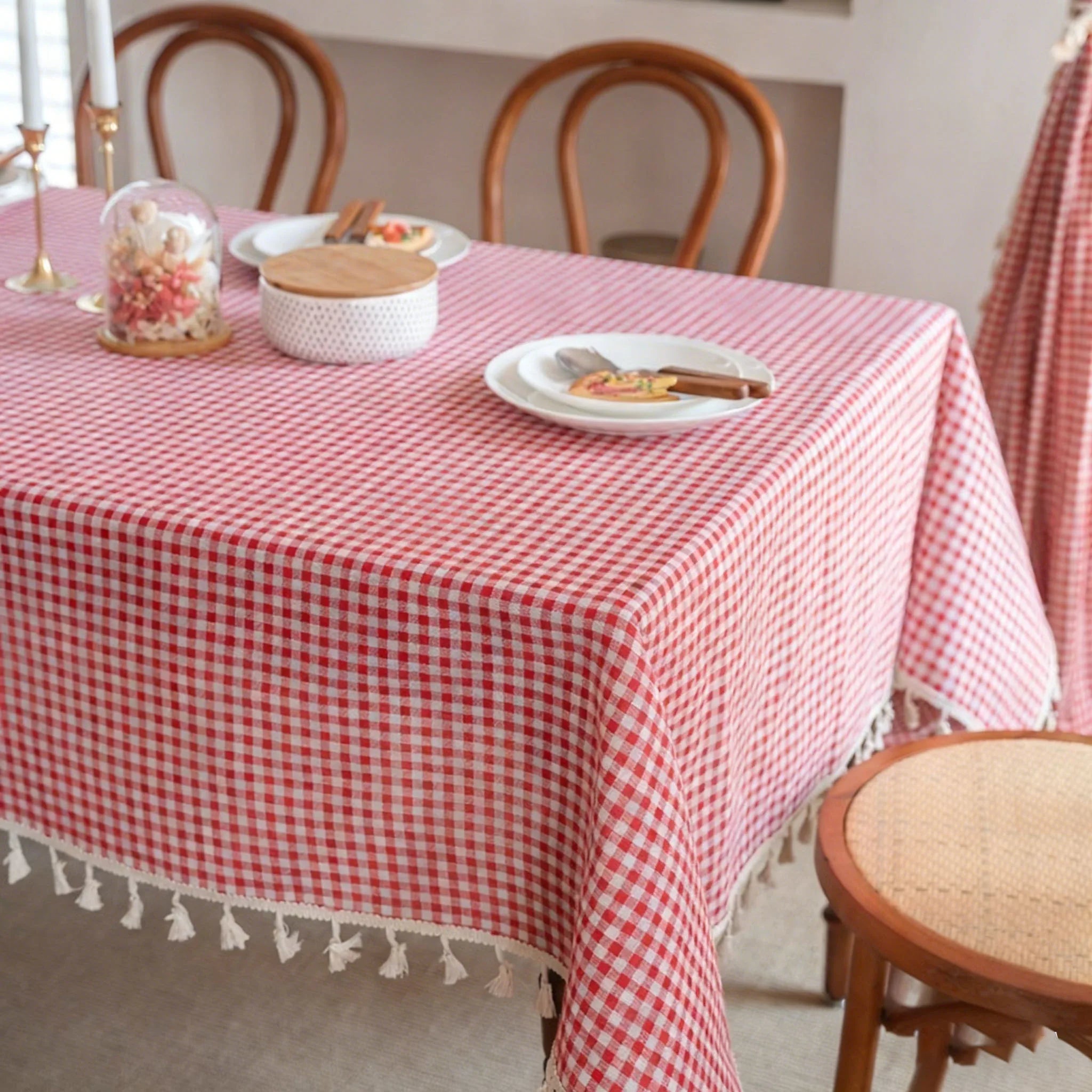 TASSEL TABLECLOTH - Washable Rectangle - Warm Gatherings