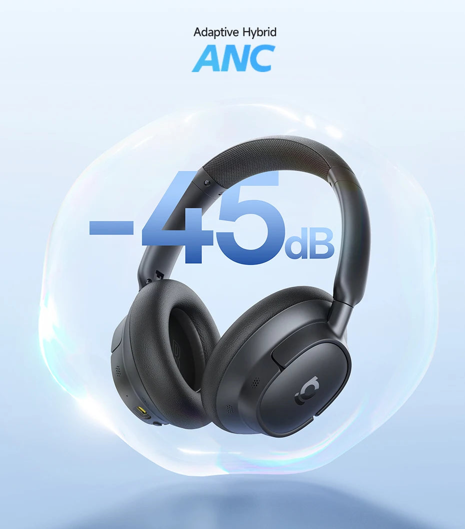 Baseus EH10 ANC Wireless Headphones – 45dB Adaptive Hi-Res LDAC Bluetooth 6.0 80H