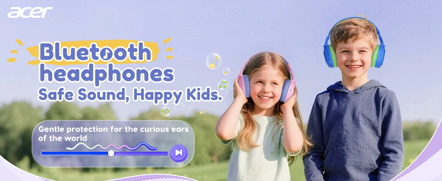 Acer Kids Bluetooth Headphones 85dB Volume Limited Wireless