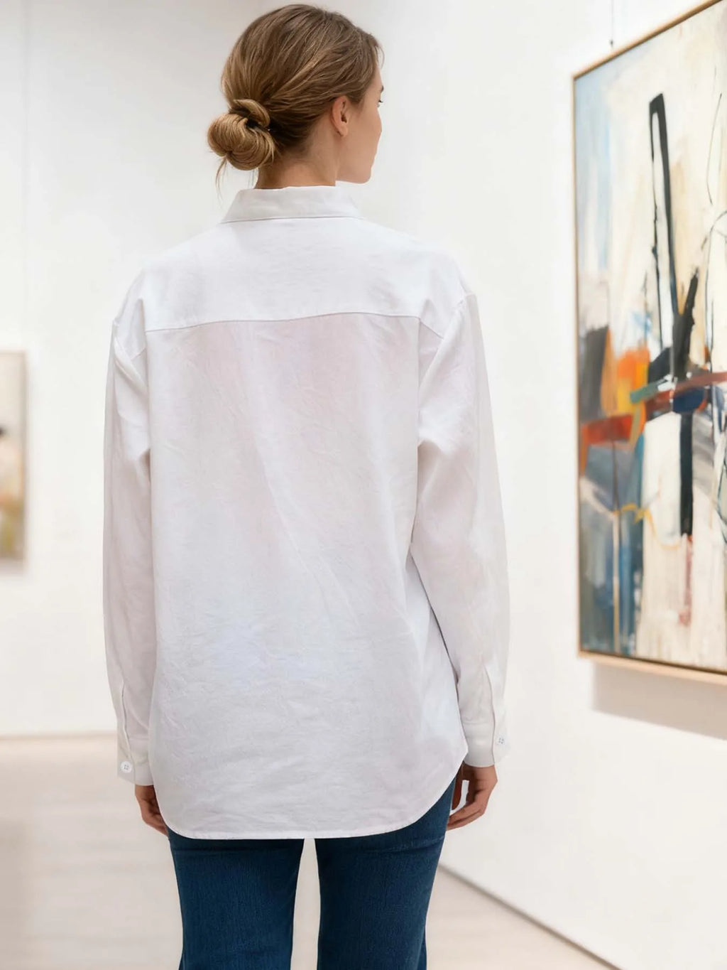 PLEATED COTTON SHIRT - 100% Cotton, Loose Fit - Clean Everyday