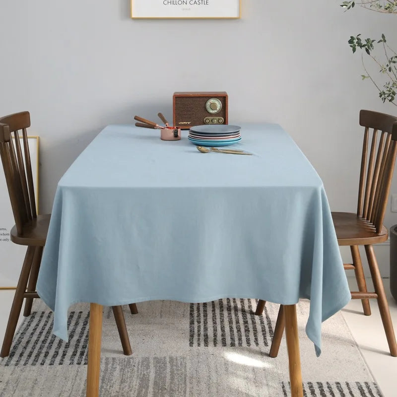 Rectangle Tablecloth 100% Cotton Antifouling Table Cloth Decorative Farmhouse Table Cover for Dining/ Party/ Buffet/ Wedding