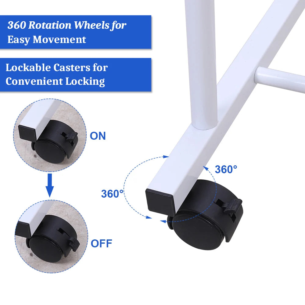 Rolling Clothes Rack – Double Rail & Lower Shelf