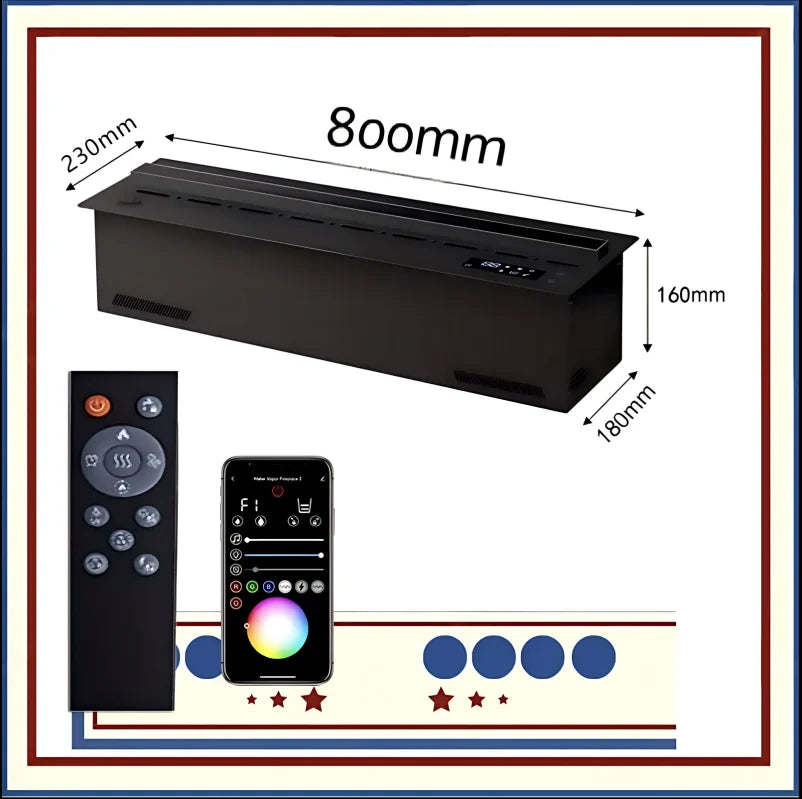Water Vapor Fireplace - 3D Flame - Crackling Sound