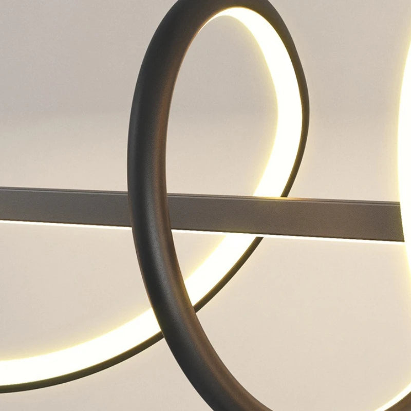 Linear Wavy Pendant Light – White/Black, 100/120cm