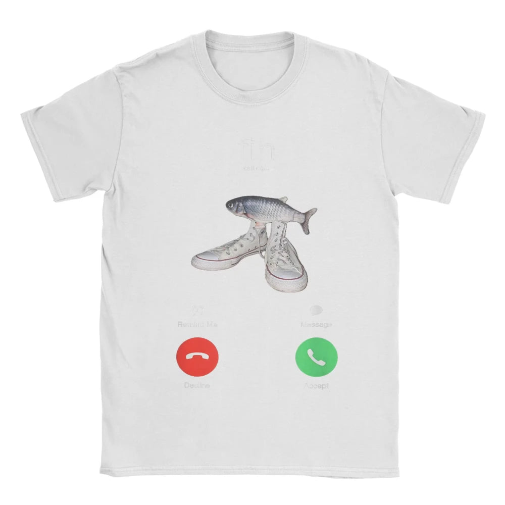 Fih Meme Fish Calling Shirt Misspelled Fih Is Calling Women Crew Neck Pure Short Sleeve Tee Harajuku Sleeve Aesthetic Clothes