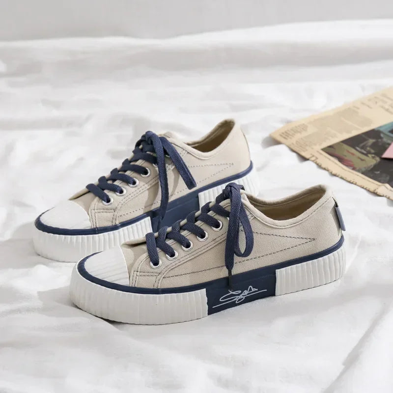 STREET FLEX - Men's Canvas Vulcanized Sneakers - Lightweight Casual Walking Shoes