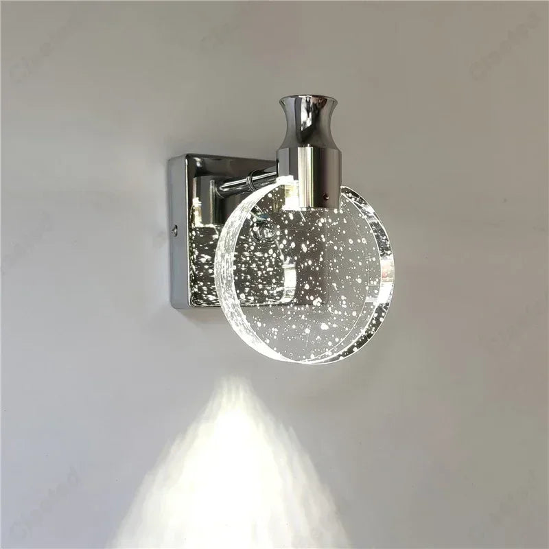 Crystal LED Wall Sconce – Gold/Silver, 2 Sizes, Touch Switch
