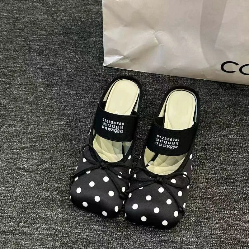 Women's Shoes 2026 Spring New Retro Block Heel Baotou Drag Mary Jane Shoes Slippers