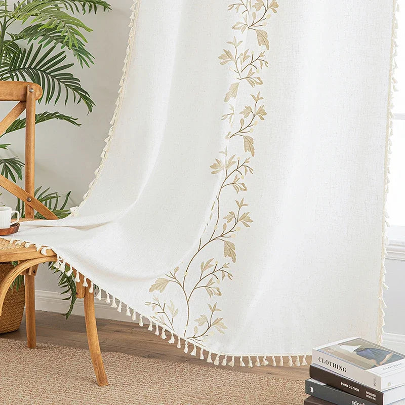 TASSEL JACQUARD CURTAINS - 500gsm, 14 Patterns, Rod Pocket - Textured Rooms