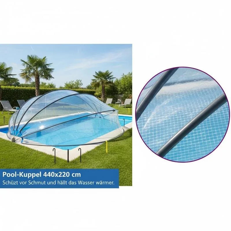 POOL DOME - 440 × 220 cm - White UV Protection