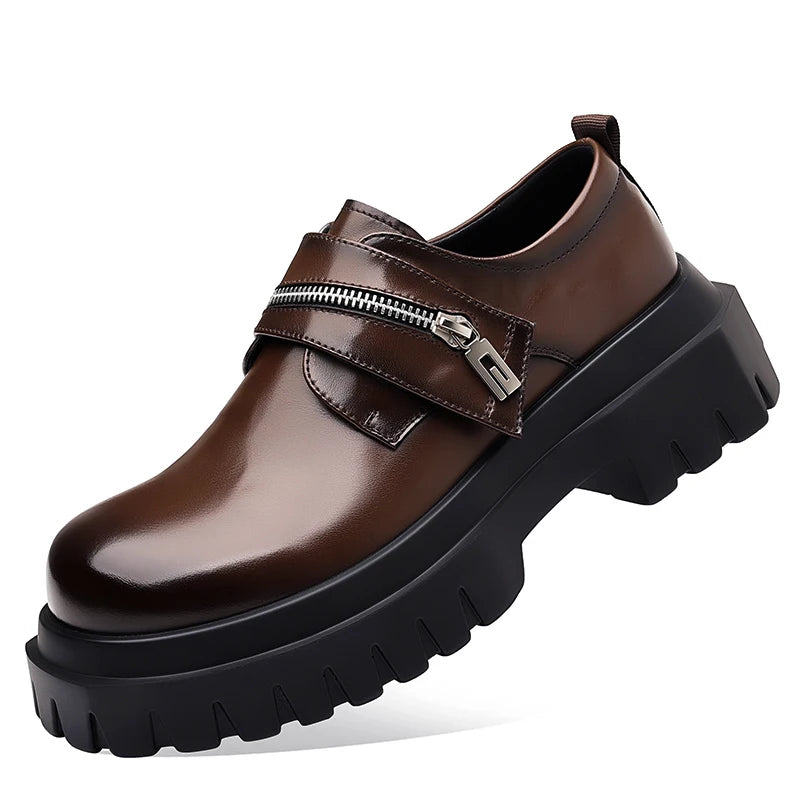 Men's British Style Derby Slip-On Thick Sole - Business Casual EU 38-44