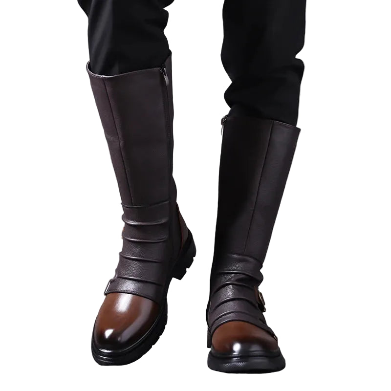 BRITISH MID-CALF BOOTS - Men's Side Zipper Motorcycle Boots - Classic Style, All-Day Comfort