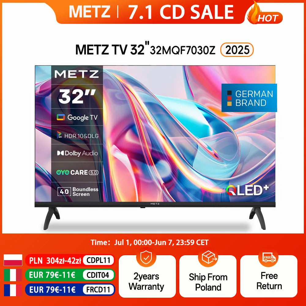 METZ 32MQF7030Z QLED Google TV 32 Inch