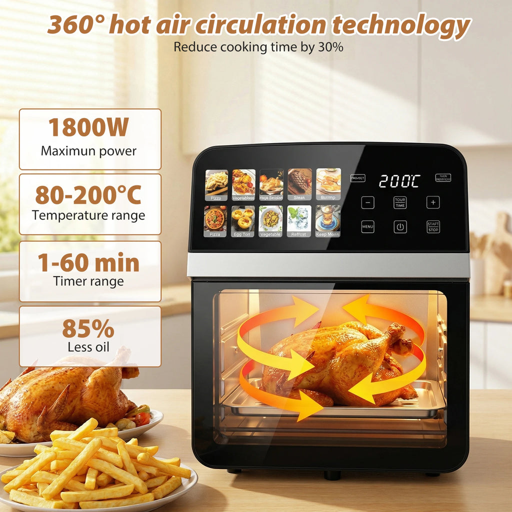 10L Air Fryer Oven 1800W Oil-Free Touch 11 Programs