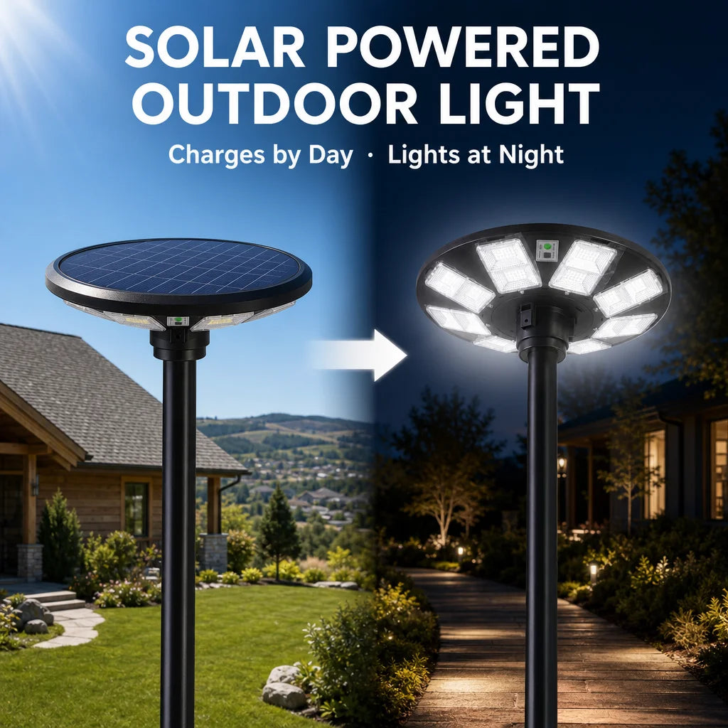 SOLAR STREET LIGHT - 12V, IP65, Motion Sensor - UFO Outdoor Glow