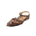 Cow Leather Pointed Toe Hollow-out Ankle Strap Mid Heel  Sandals High Quality Soft Comfortable Elegant Ladies Slim Daily Shoes