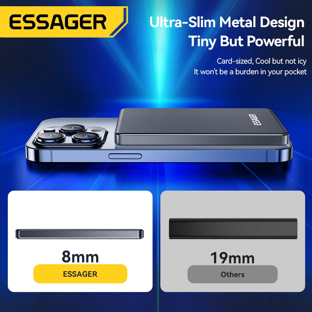 ESSAGER MAGNETIC POWER BANK - 20W, 5000mAh - Ultra-Slim Backup