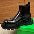 BRITISH RISE - Men's Calfskin Chelsea Boots - +6cm Height, Waterproof, Square Toe, EU 38–44