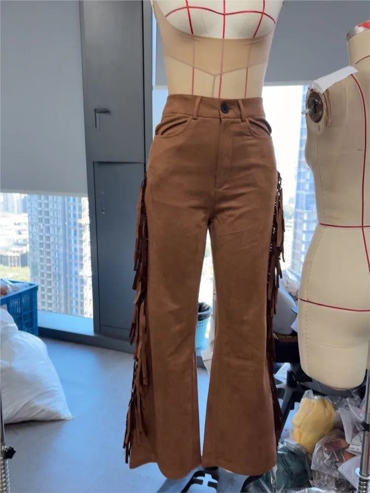 Vintage Tassel Flare Pants