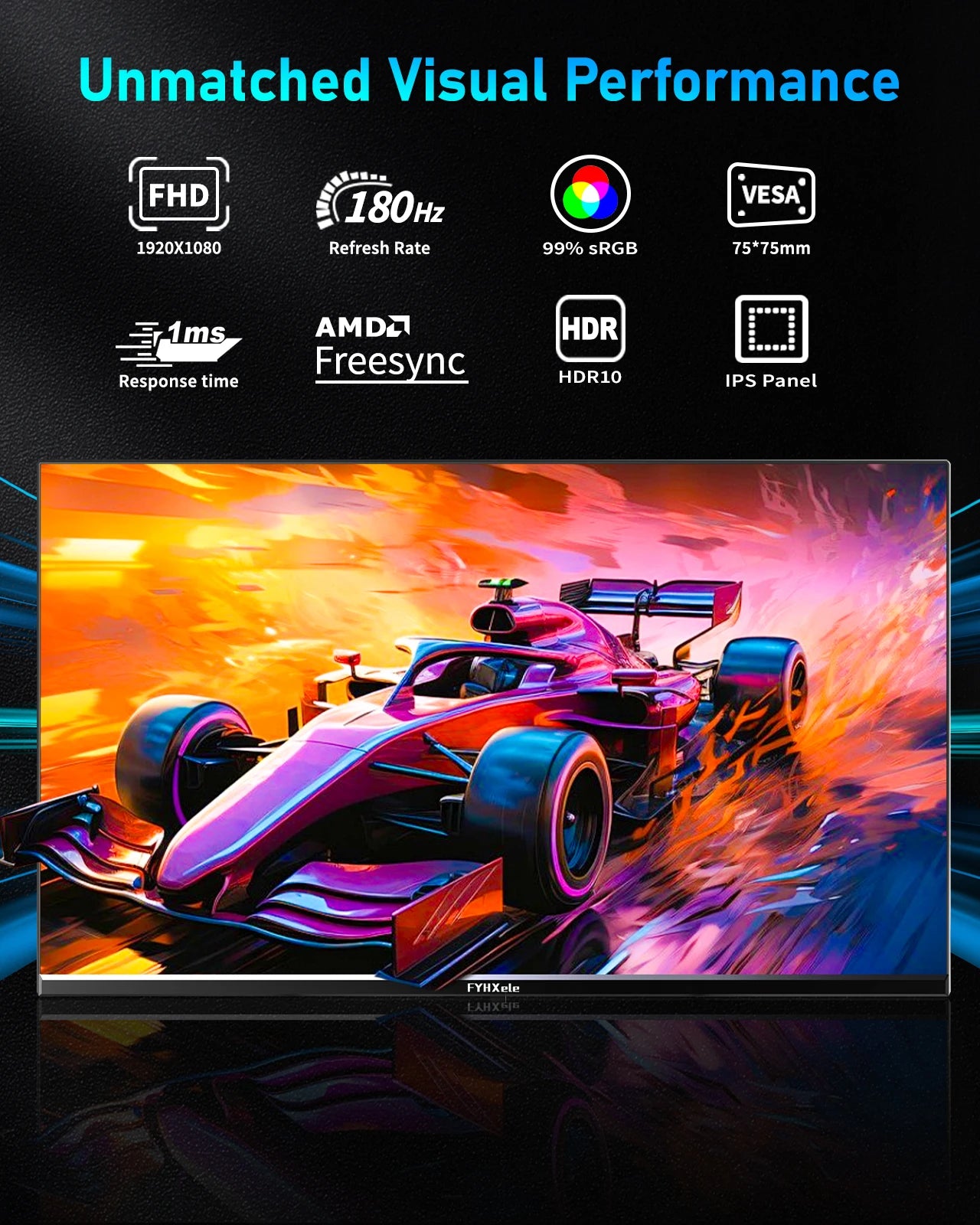 FYHXele 24" 180Hz Gaming Monitor - FHD IPS 1ms Fast Response