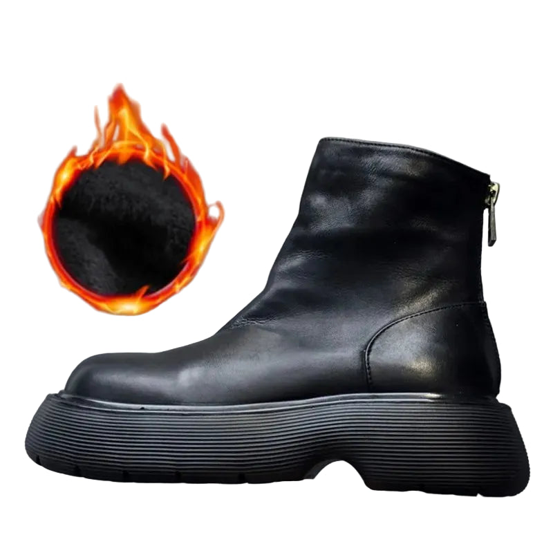 PUNK CHELSEA BOOTS - Men's Genuine Cow Leather Platform Boots - Street Edge, British Soul