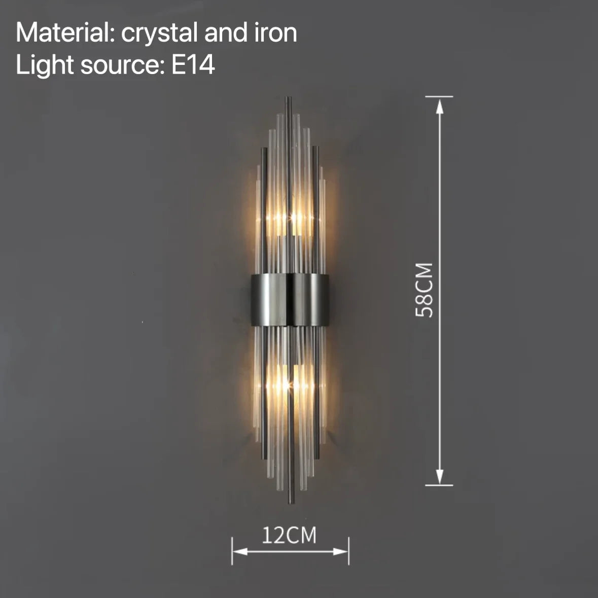 Crystal LED Wall Sconce – Black/Gold, 2 Styles, S/L