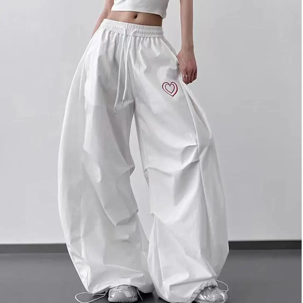 Letter Print Wide Leg Sweatpants