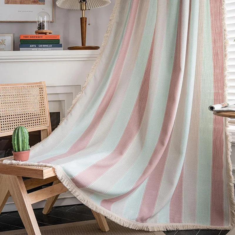 TASSEL JACQUARD CURTAINS - 500gsm, 14 Patterns, Rod Pocket - Textured Rooms