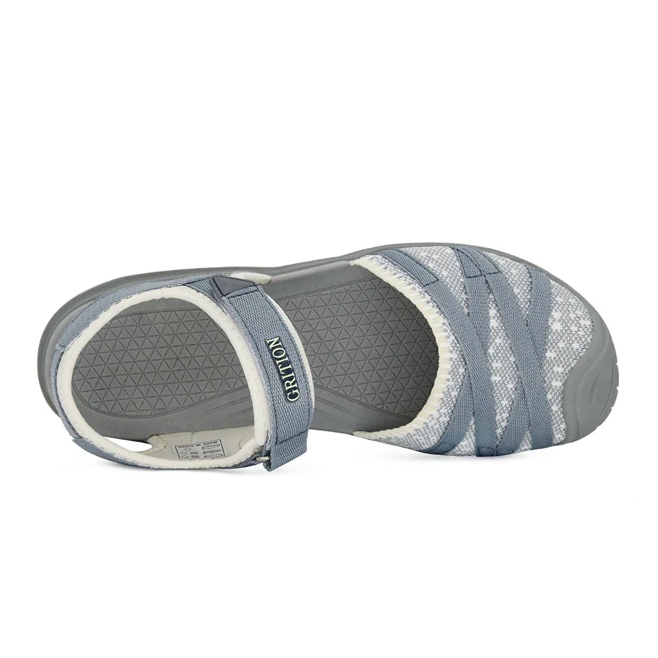 GRITION Women Sandals Casual Outdoor Shoes Closed Toe Flat Heels Elastic Fabric New Fashion 36-41 Ladies Trekking Hiking Sandals