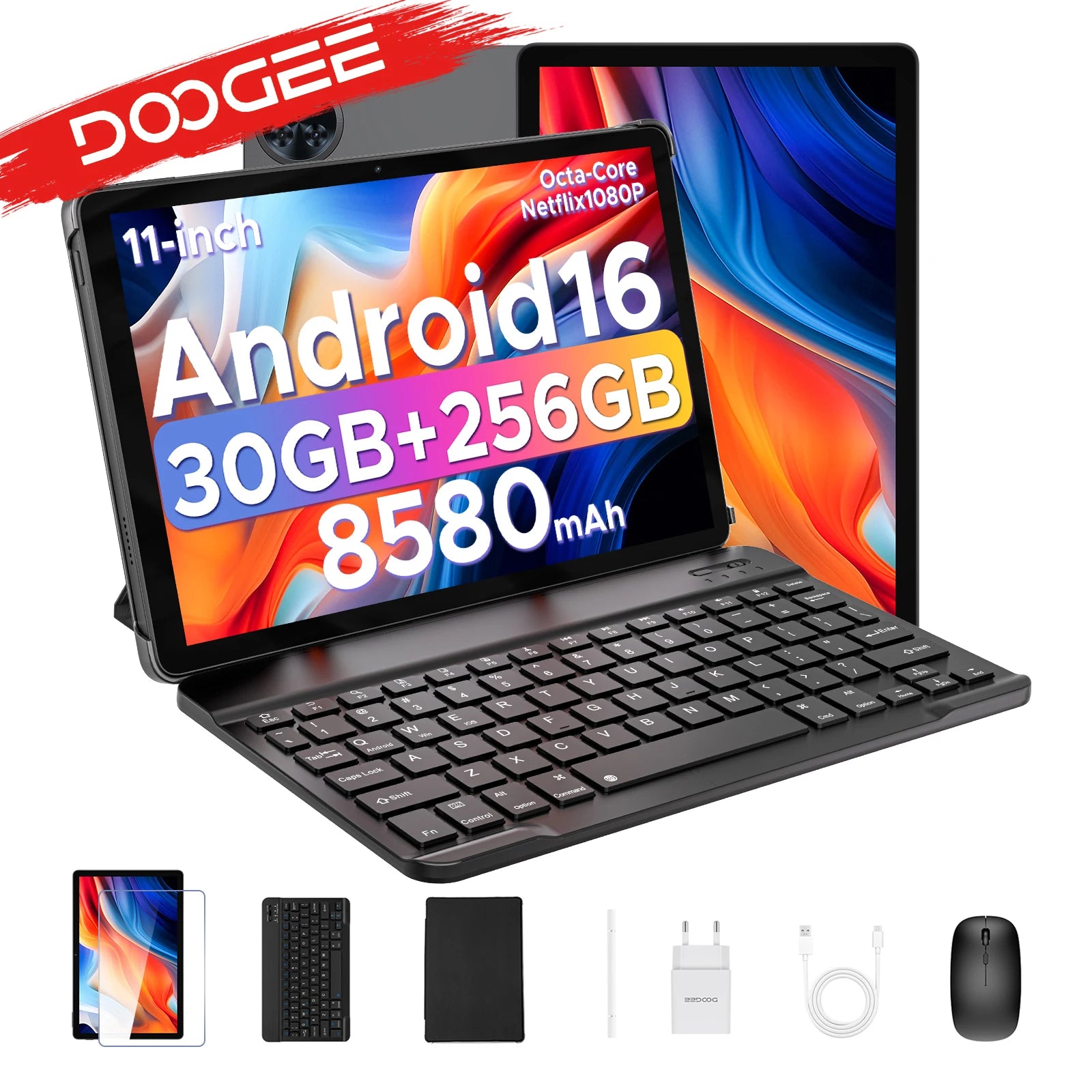 DOOGEE U11 Pro 11" Tablet - Android 16, 30GB RAM, 2-in-1