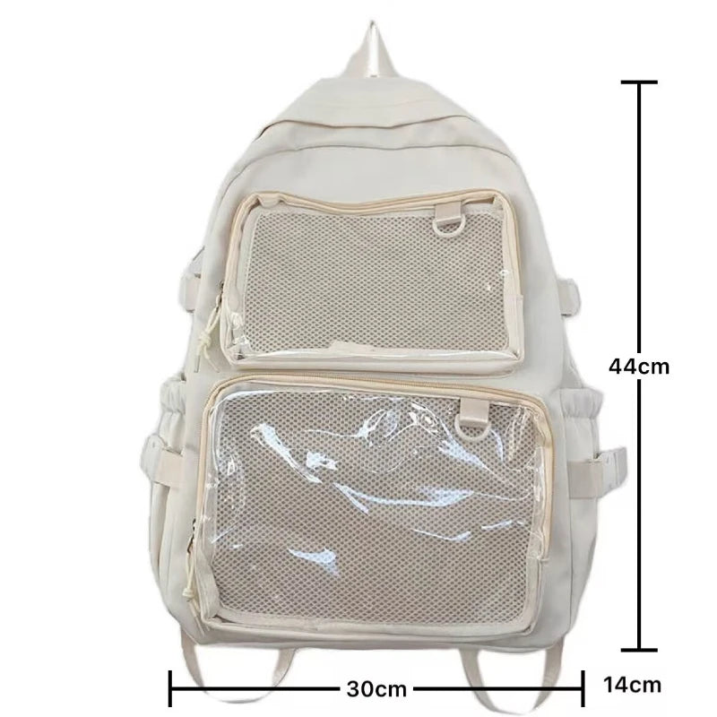 Transparent Ita Backpack - Large Capacity School Bag JK Style