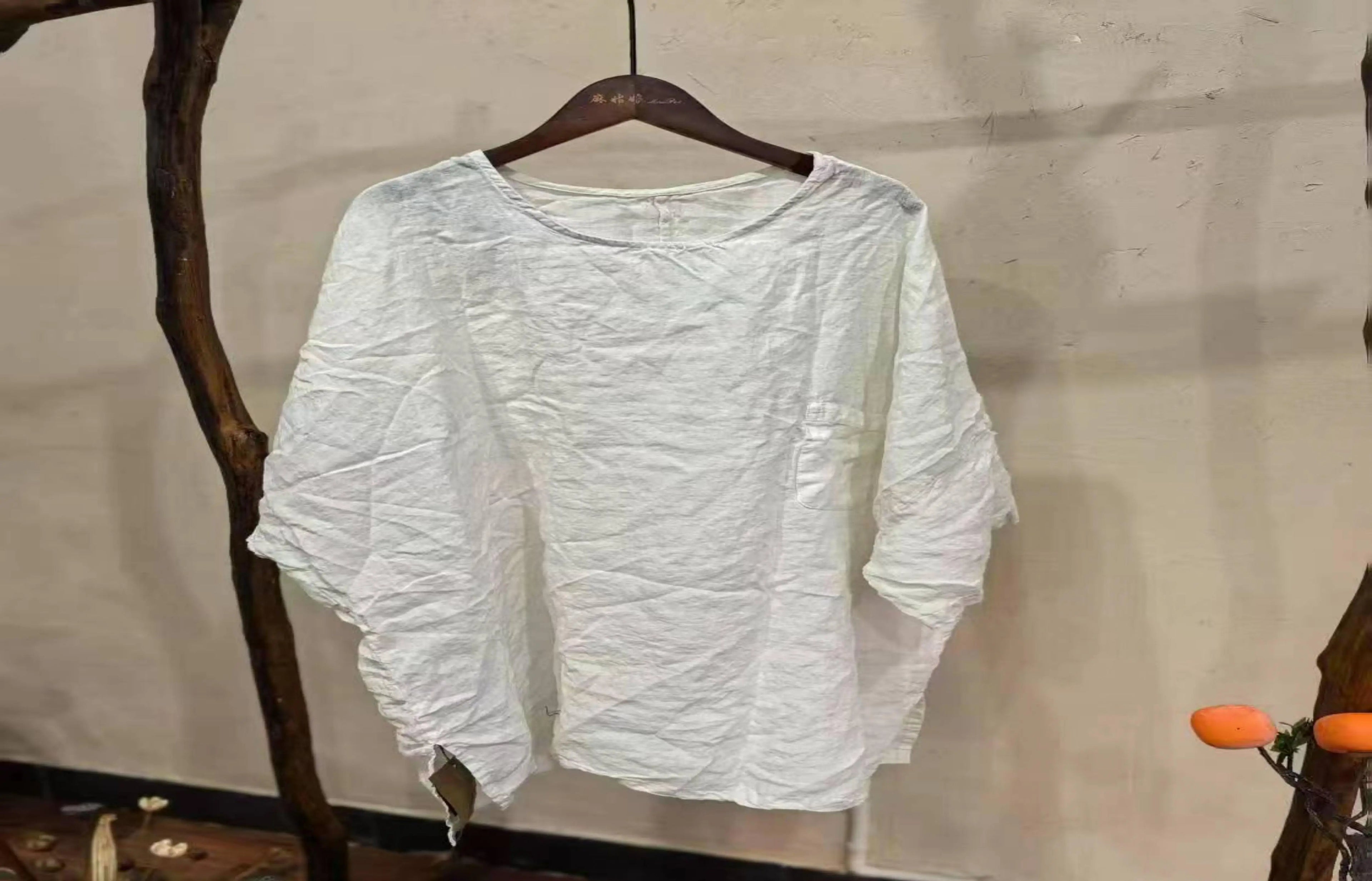 Spring Summer Arts Style Women O-neck Batwing Sleeve Casual Tops Tees Good Quality Cotton Linen Vintage Loose Long T-shirt T2513