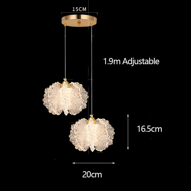Acrylic Flower Pendant Light – French Cream, 1/2/3 Heads