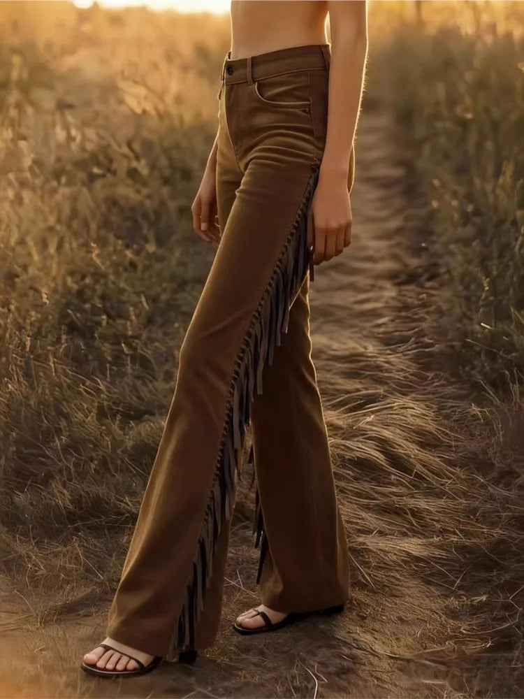 Vintage Tassel Flare Pants