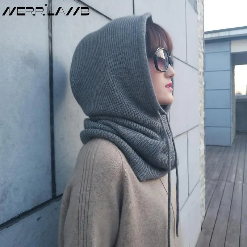 Winter Nest - Knitted Hooded Scarf - Colourful Comfort