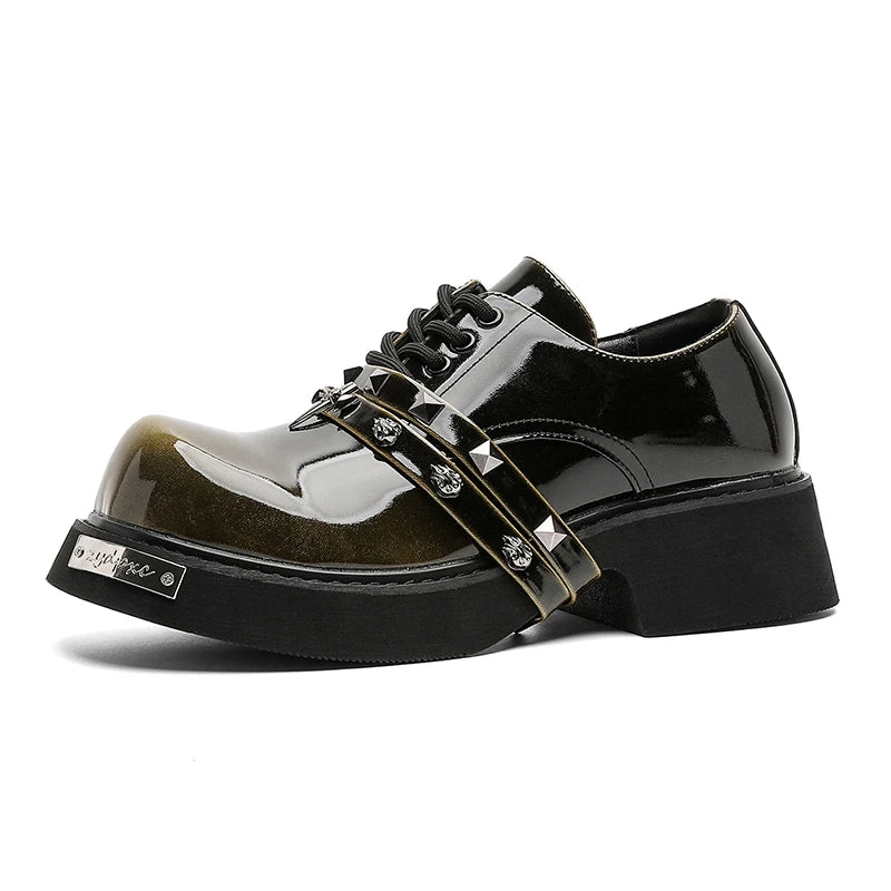 CHUNKY BRIT - Men's British Casual Leather Platform Loafers - Chunky Sole Office Oxford Dress Shoes